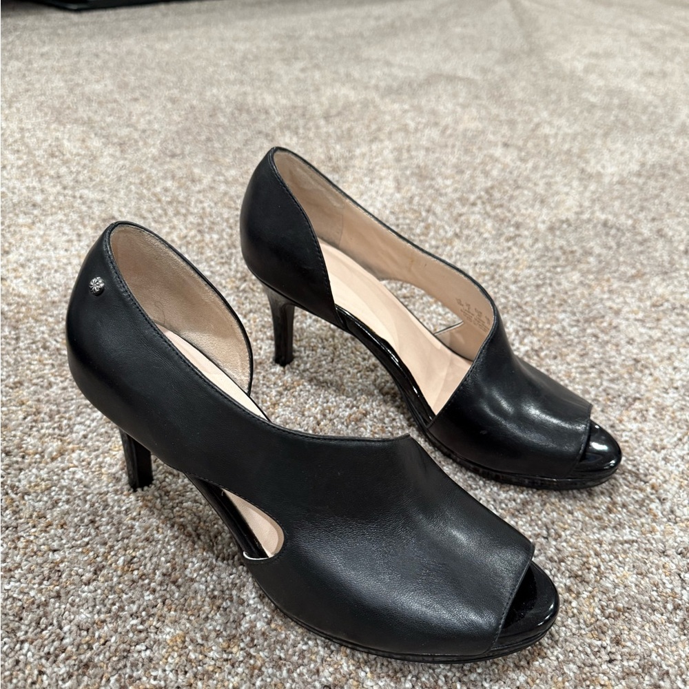 Elegant Black Peep-Toe Heels